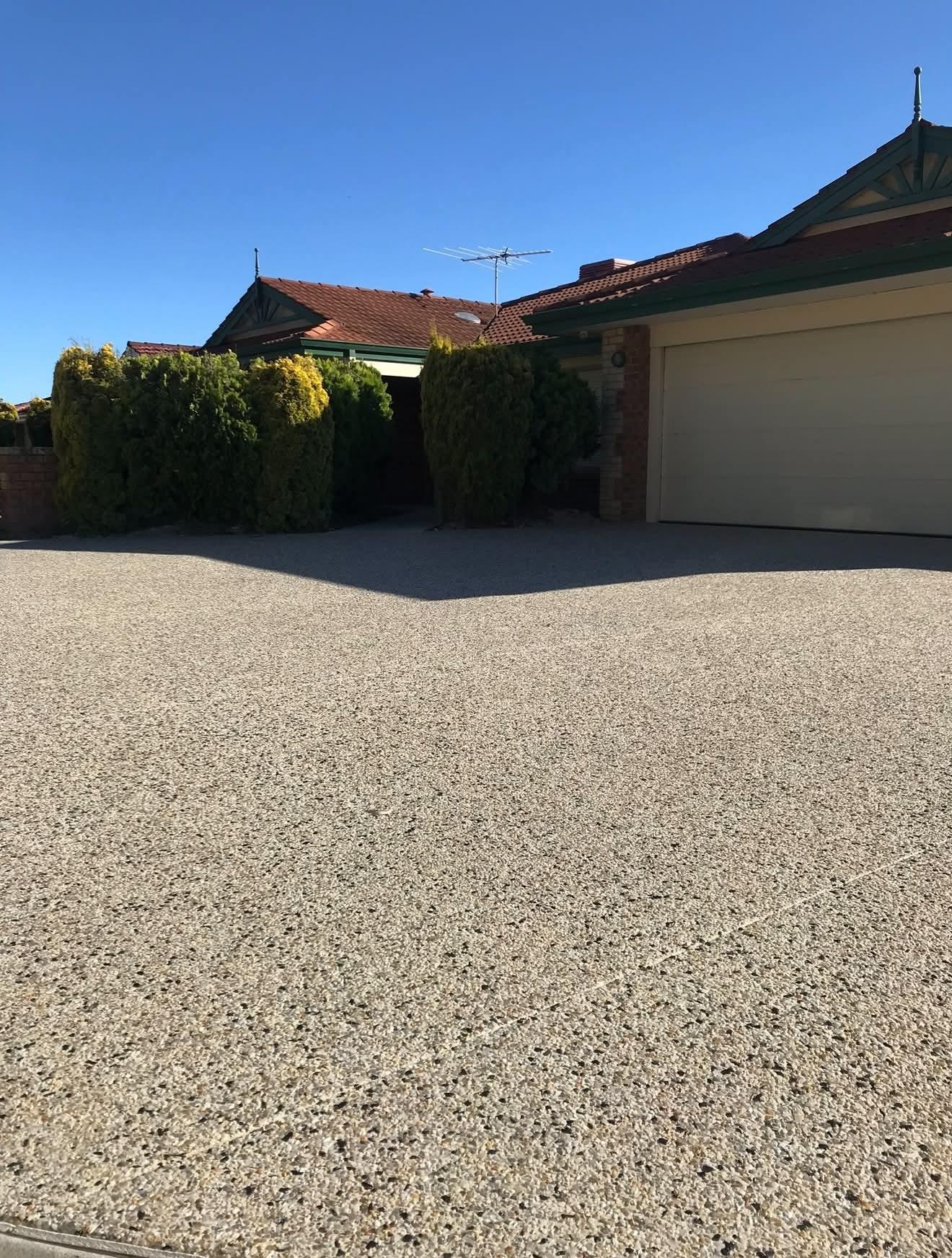 Exposed aggregate driveway