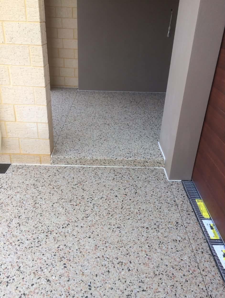 Honed concrete home entry